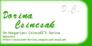 dorina csincsak business card